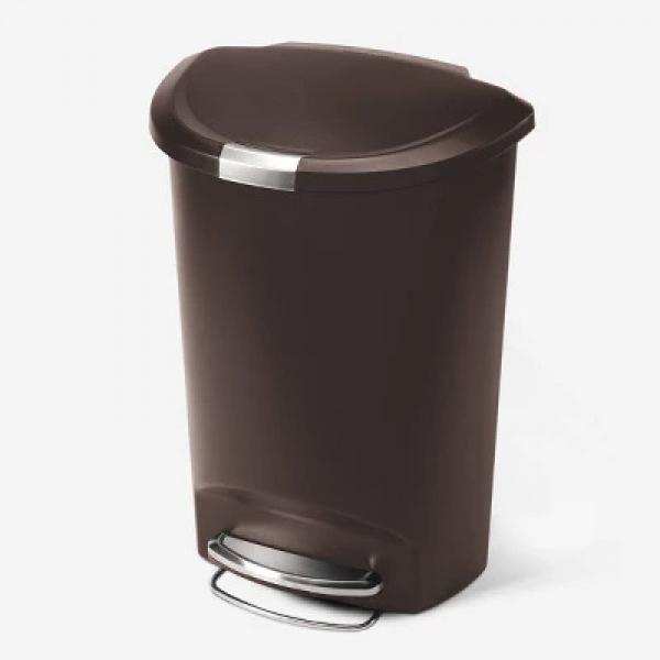 50L Semi Round Plastic Step Trash Can