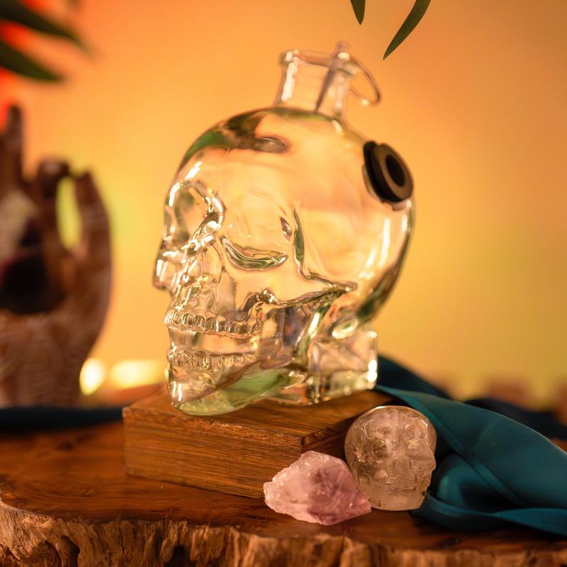 Glass Skull Incense Bottle Burners by AmaZen Glass Co