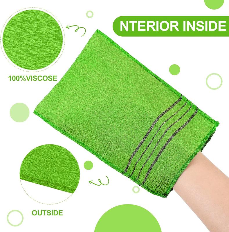 12 Pieces Korean Exfoliating Mitt Exfoliating Cloth Towel Korean Style Body Scrub Korean Style Scrubbing Cloth Bath Body Exfoliating Scrub Towel(Yellow, Green, Blue, Pink, Small) Accessories Cleaning