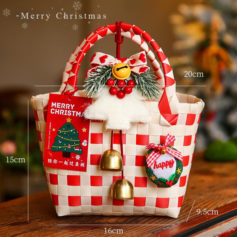 Christmas Gift 2024 New Christmas Eve Apple Gift Box Portable Christmas Small Gift Basket Candy Packing Bag