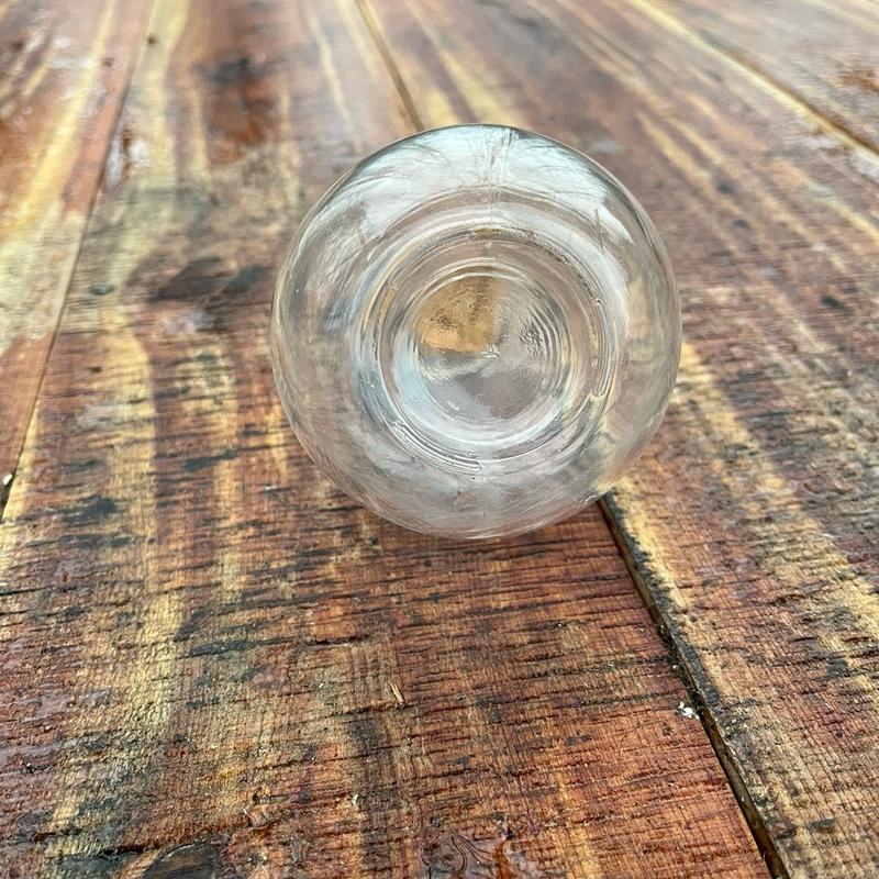 Crystal Clear Glass Round Potion Bottle with Cork for Organiser - Tin