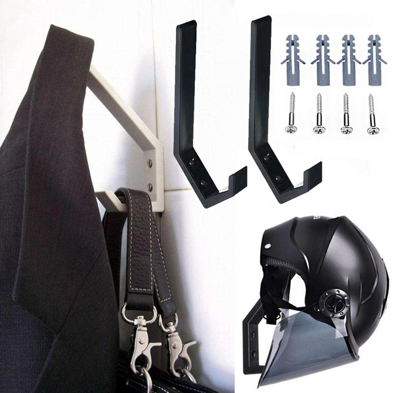 Wall Mounted Helmet Holder, Plastic Hanging Hook, Wall Mounted Hanger, Hat Glove Bag Shoe Clothes Rack for Home & Office