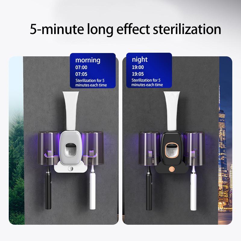 Smart Toothbrush Sterilizer, 1 Count Wall Mounted Toothbrush Holder, Punch Free Toothbrush Sterilizer, Bathroom Supplies