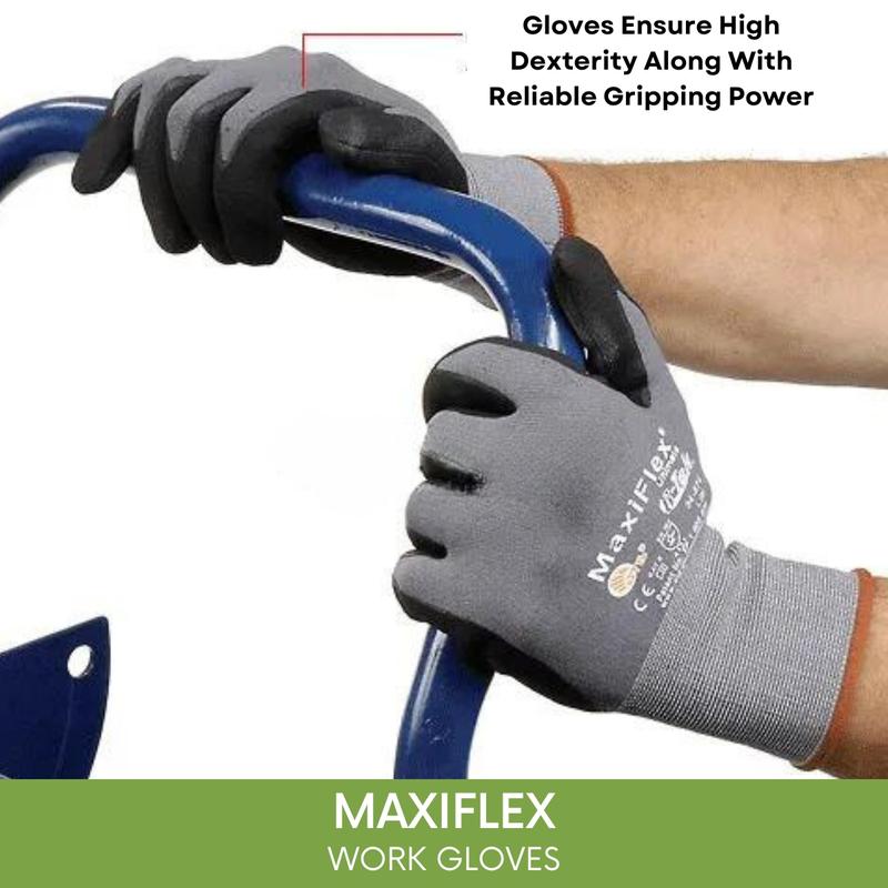 12 Pairs | Maxiflex ATG 34-874 Ultimate - Nylon, Micro-Foam Nitrile Grip Gloves - Foam Nitrile Palm Coated Gloves | Gloves Cleaning