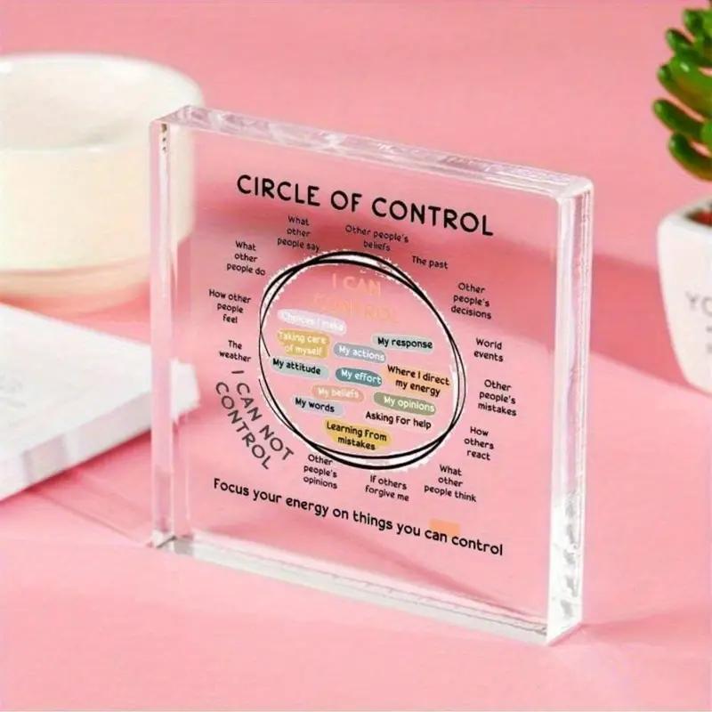 Circle Of Control Acrylic Decor, Desktop Decoration for Home Office Decor, Mental Health Calm Down Corner, School Counselor Gifts