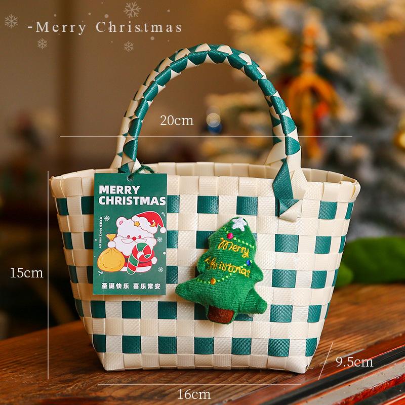 Christmas Gift 2024 New Christmas Eve Apple Gift Box Portable Christmas Small Gift Basket Candy Packing Bag