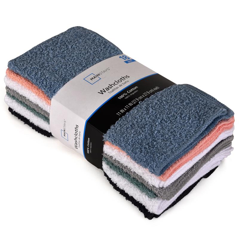 (2 pack) Mainstays 18-Pack Washcloth Bundle, Pastel