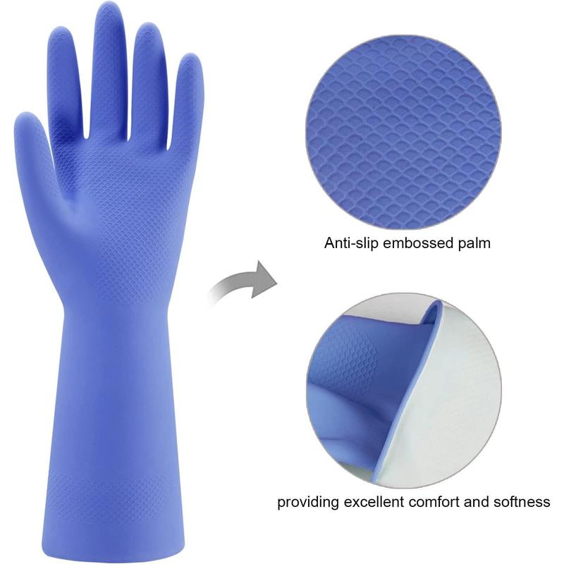 Rubber Kitchen Dishwashing Gloves - 4 Pairs Colorful Reusable Household Cleaning Gloves for Washing Dishes and Cleaning Tasks, Flexible Long-lasting and Non-Slip