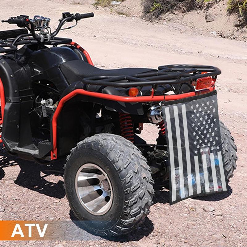 UTV ATV Mesh Trash Bag,Universal UTV Trash Storage Sack Compatible With Polaris RZR,Can-Am,CFmoto,Teryx,Kawasaki,Golf Cart,Arctic Cat (American Flag)