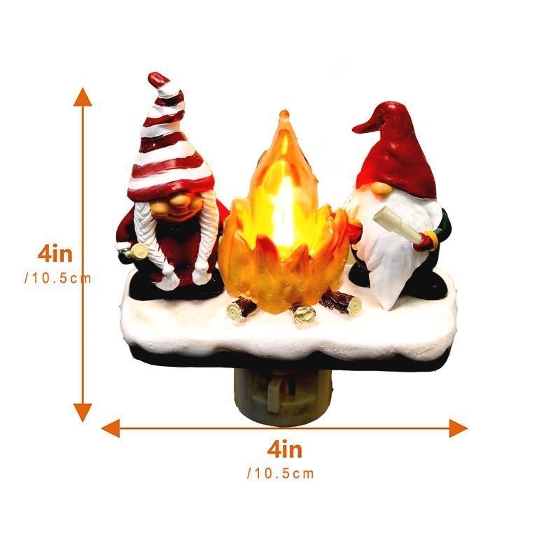 Stove & Gnome Design Night Light, 1 Count Creative Plug Charging Christmas Themed Ornament, Decorative Night Light for Home Bedroom Living Room