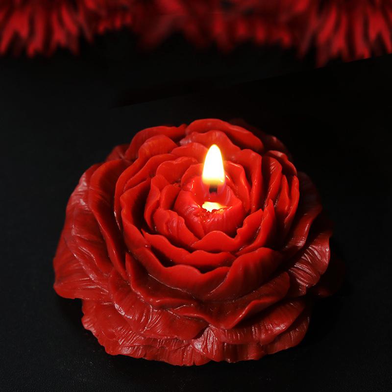 Low Temperature Candles Couple Games Lovers Wax Dripping Peony Rose Heart-shaped Candles 42 Degrees To 48 Degrees