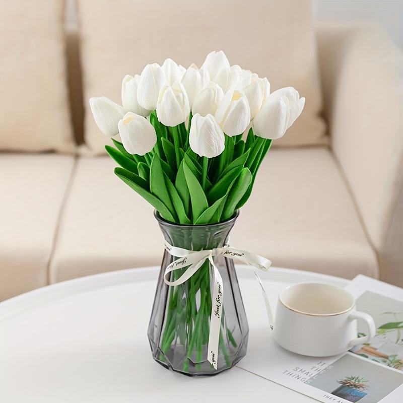 Artificial Tulip Flower Bouquet, 10pcs set Realistic Fake Flower, Decoration Supplies for Home Living Room Bedroom Dining Room Wedding Party