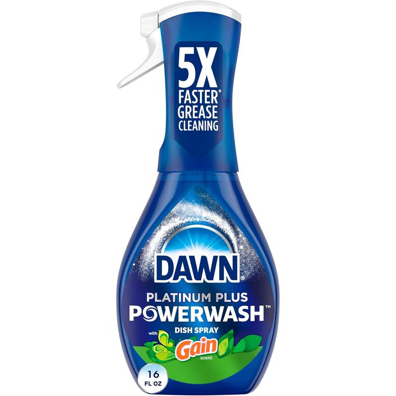 Dawn Powerwash Gain Original Dish Spray, Dish Soap Starter Kit, 16 Fl Oz - Grease Cleaning 5X Faster