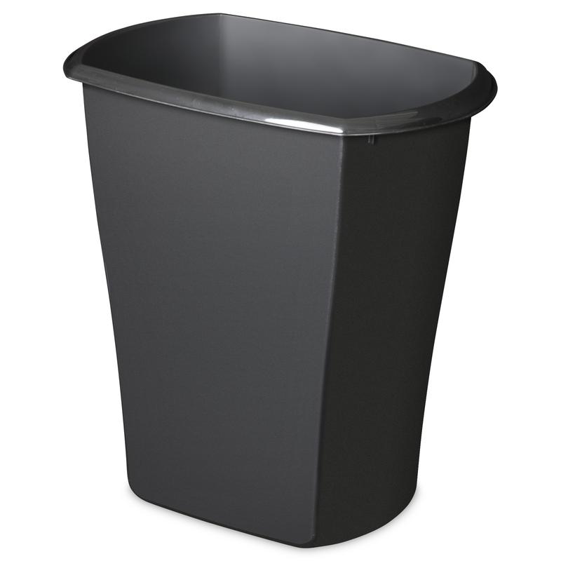 5.5 Gal. Rectangular Wastebasket Plastic, Black