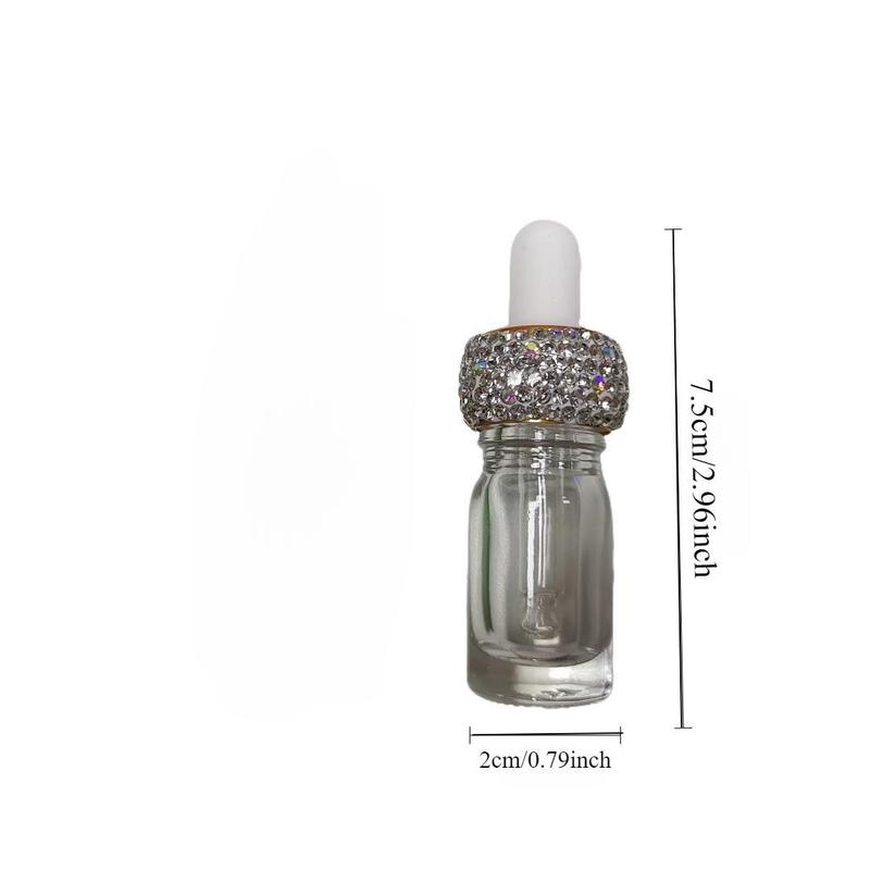 Rhinestone Decor Glass Dropper Bottle, 1 Count Mini Essential Oil Dropper Bottle, Portable Empty Perfume Cosmetic Liquid Container for Indoor & Outdoor