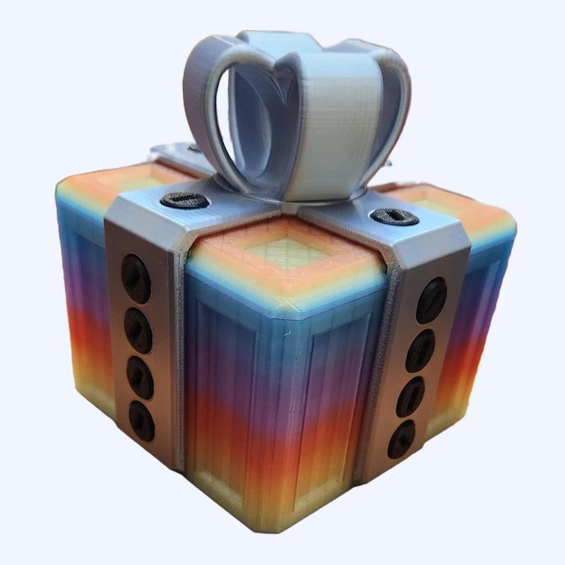 Annoying Gift Box - 20 Bolt Version - Key Hidden Under Bow - Many Colors! - Perfect for Christmas, Birthday, or Anniversary