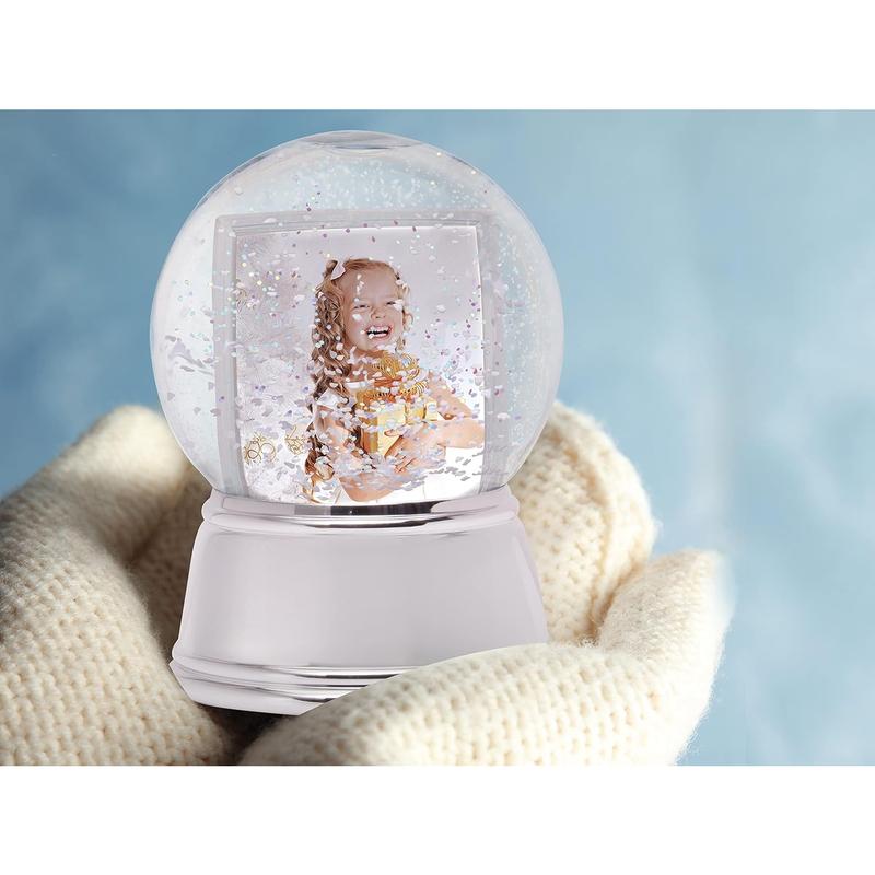 Glass Globe Picture, Photo Snow Globe with Silver Base Neil No brand