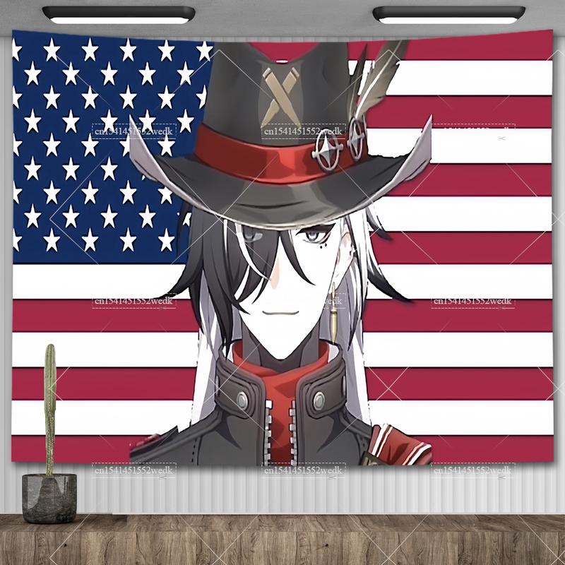 Boothill Tapestry Honkai Star Rail Wall Hanging Cartoons Anime Tapestrys Room Decor Aesthetic Manga Tapestries Home Decoration