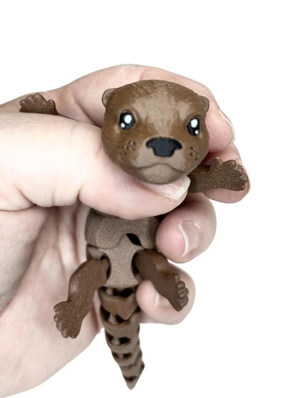 3D Printed Otter Articulating Figurine Cute Animal Pet Decor Decorative Gift