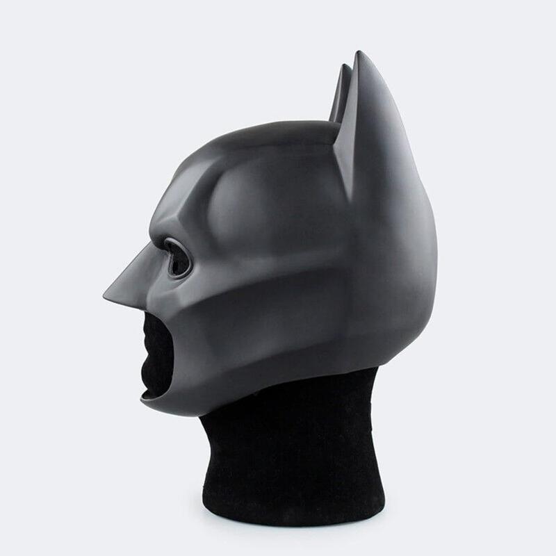 Men's Super Hero Bat Mask Knight Full Head  Latex Black Headgear Halloween Costume Accessory Masque Role Play Props