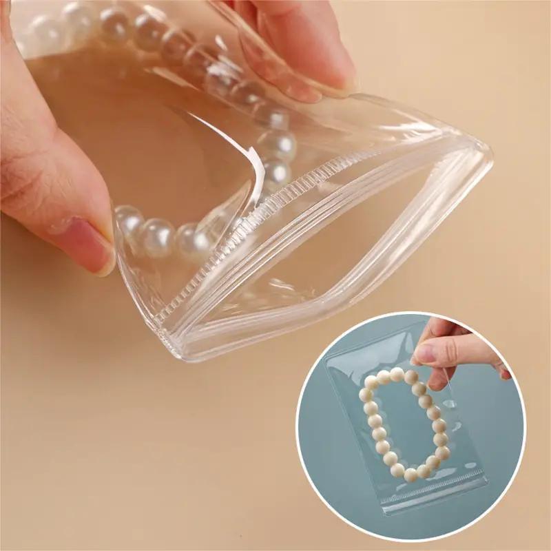 Clear Jewelry Storage Bag, 50pcs set PVC Jewelry Pouch, Jewelry Packing Bag, Small Zipper Bags for Storing Earring Ring Necklace, Jewelry Organizer, Small Business Supplies