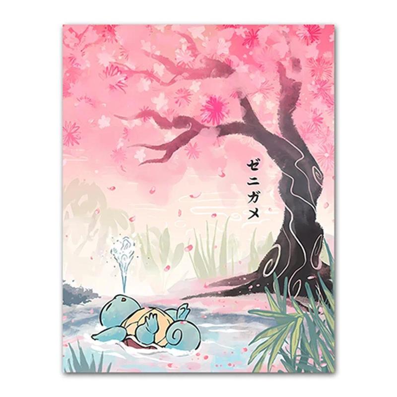 Pokemon Peripherals Pikachu Gyarados Squirtle Charmander Canvas Painting Anime Wall Art Prints Living Room Decor Posters