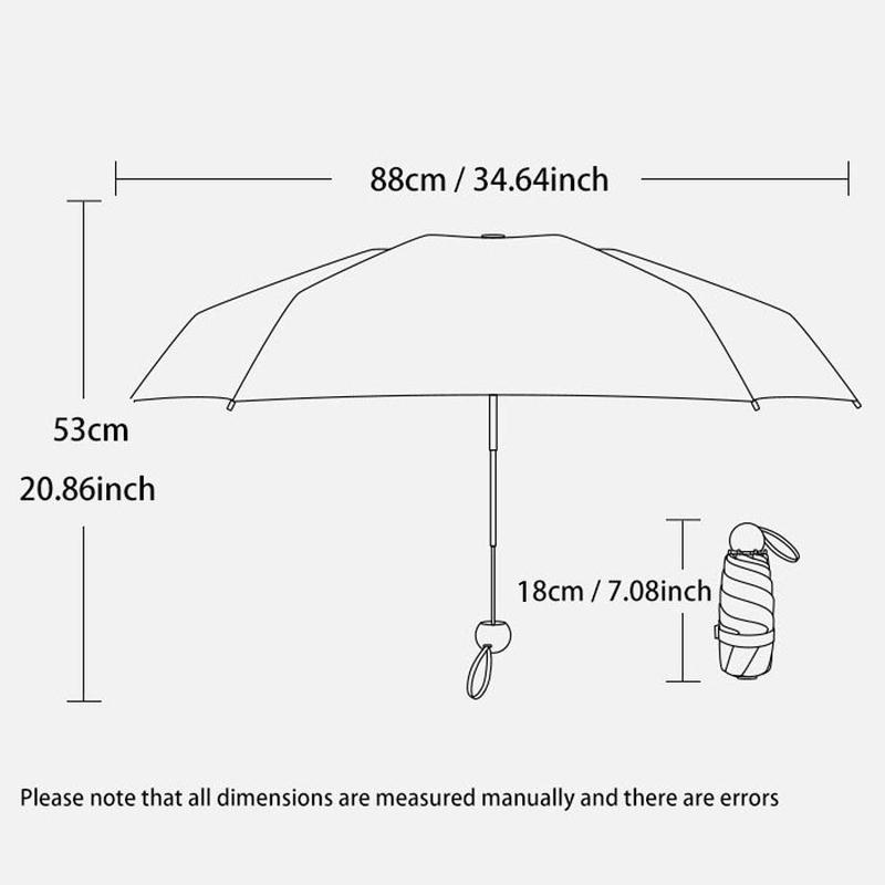 Portable Mini Umbrella, 1 Count Compact Ultralight Folding Umbrella, Sun & Rain Dual-use Umbrella for Outdoor, Pocket Umbrella for Men and Women