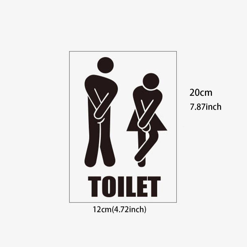 Toilet Sign Sticker, 1 Count Removable Waterproof Bathroom Decal, Home Decoration