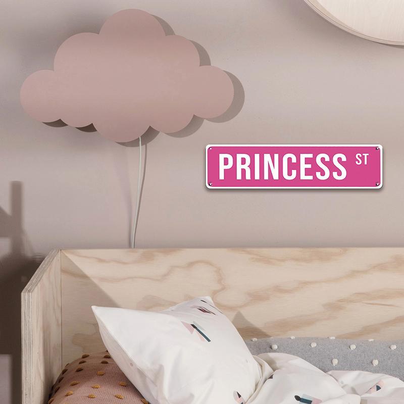 Princess Street Sign, 1 Count Creative Colorful Wall Decal,  Wall Art Sticker for Entryway, Porch, Living Room, Bedroom, Office