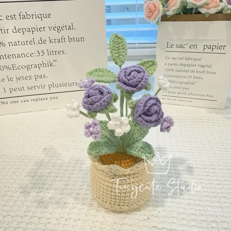 Crochet Handmade Flowerpots sunflowers  graduation gift  mother's Day  women's day Colorful Decoration Creactive Gift Valentine's Day Decorative Plants graduation gift  Ornaments