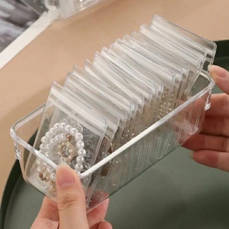 Clear Jewelry Storage Bag, 50pcs set PVC Jewelry Pouch, Jewelry Packing Bag, Small Zipper Bags for Storing Earring Ring Necklace, Jewelry Organizer, Small Business Supplies