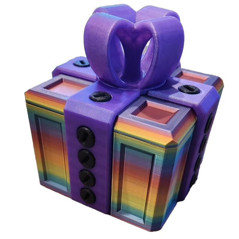 Annoying Gift Box - 20 Bolt Version - Key Hidden Under Bow - Many Colors! - Perfect for Christmas, Birthday, or Anniversary