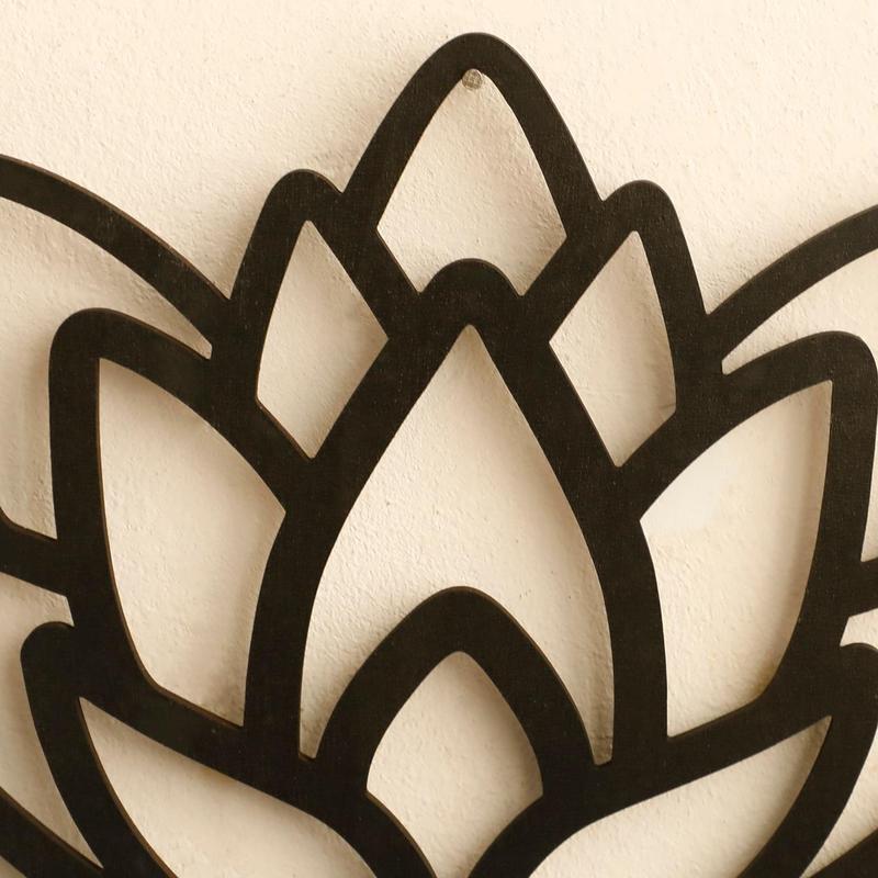 Lotus Design Wall Mounted Shelf, Wooden Floating Storage Rack, Wall Hanging Decor for Home Living Room Bedroom Bathroom Office, Room Decor, Home Decor