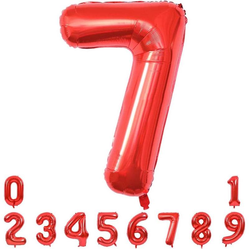 40 Inch Red Large Numbers Balloons 0-9, Number 3 Digit 3 Helium Balloons, Foil Mylar Big Number Balloons for Birthday Party Anniversary Supplies Decorations Photo Prop