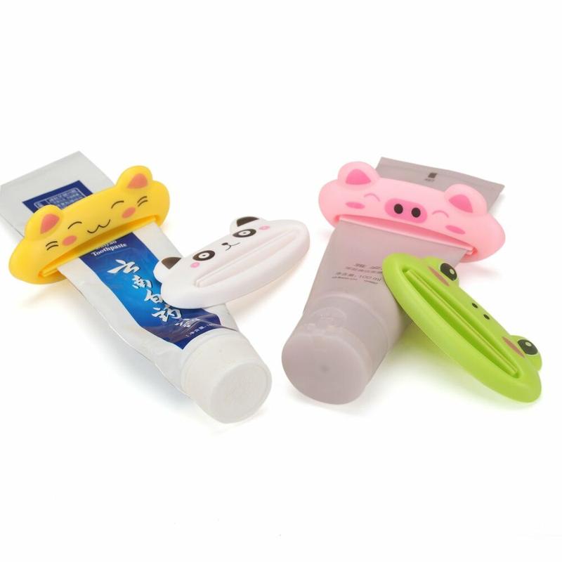 4 Count Tube Squeezer Dispenser Set- Plastic Toothpaste Holder Roller for Bathroom