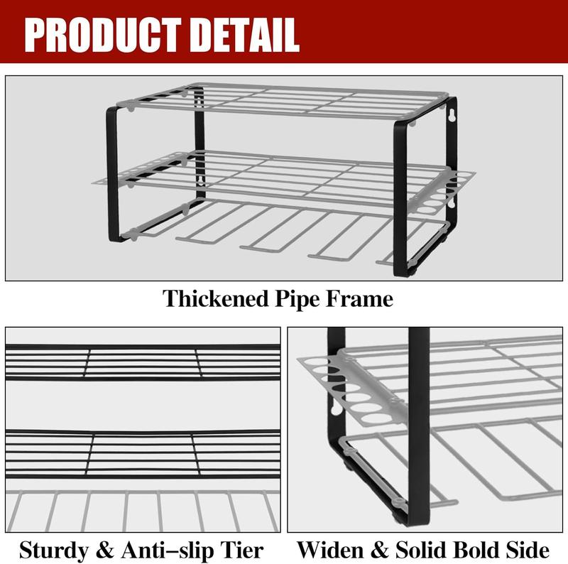 Power Tool Organizer, Wall Mount Garage Tool Organizer and Storage, 3 Layers 4 Drill Holder Wall Mount, Power Tool Holder and Storage Rack for Garage Organization (1 Pack-3 Layers)