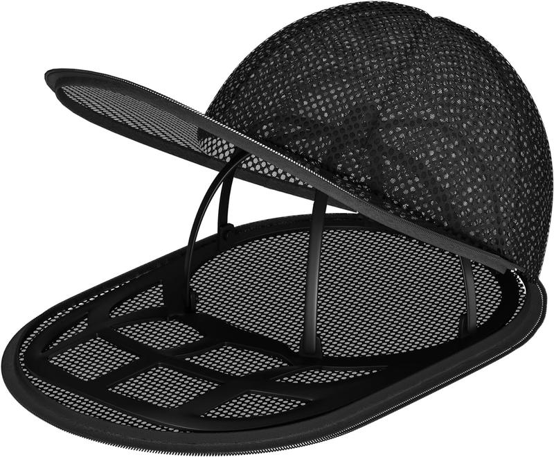 Hat Wash for Baseball Caps, Sturdy Cleaning Protector with Frame and Laundry Bag, Safety Hat Cleaner and Organizer for Washing Machines, Fits All Hats - 2-Piece Set, Black Wash Cage for Washing Machines Accessories Mesh Washer