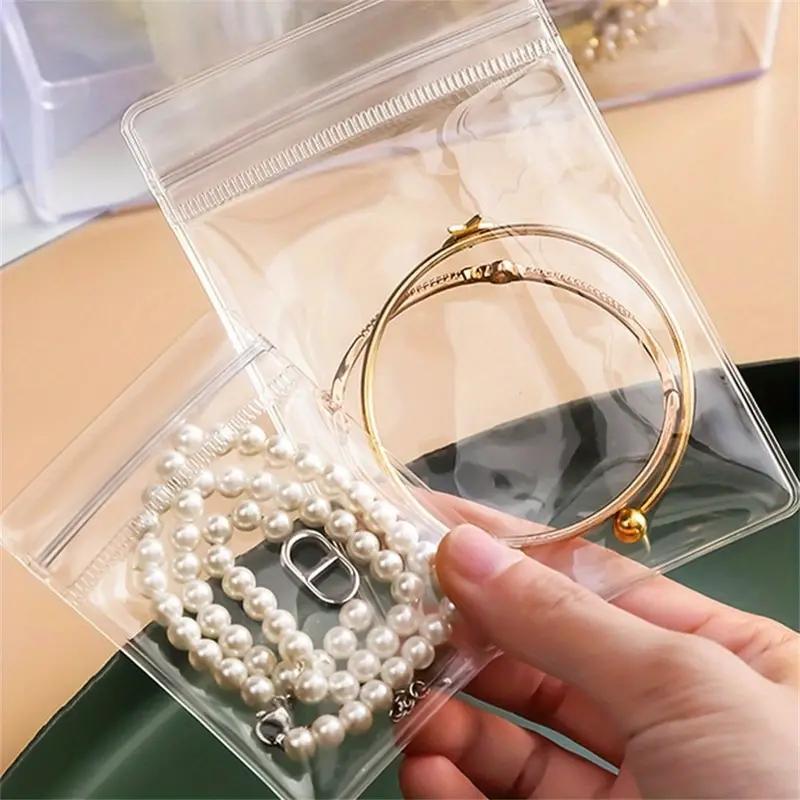 Clear Jewelry Storage Bag, 50pcs set PVC Jewelry Pouch, Jewelry Packing Bag, Small Zipper Bags for Storing Earring Ring Necklace, Jewelry Organizer, Small Business Supplies