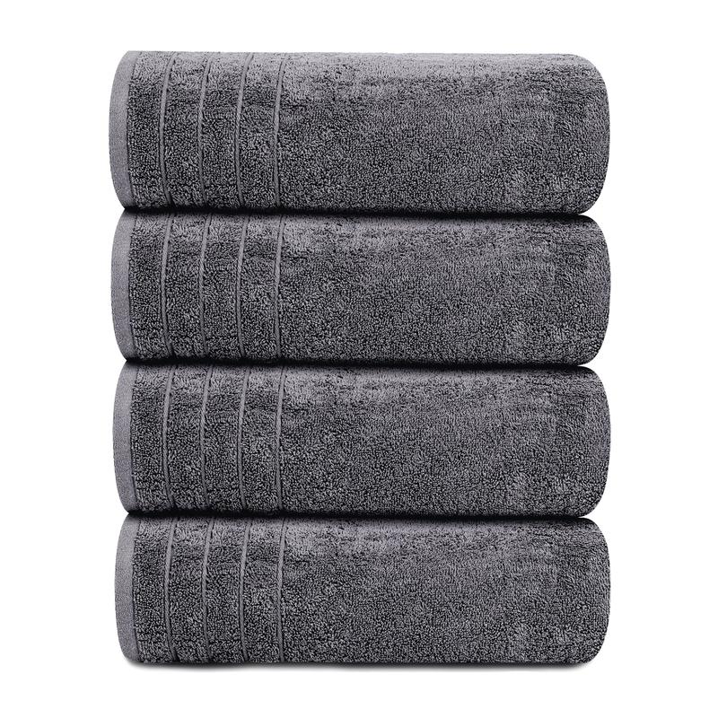 Pack of 4 Extra Large Bath Towels 30 x 60 Inches, 100% Cotton, Super Soft and Absorbent Lightweight Thick