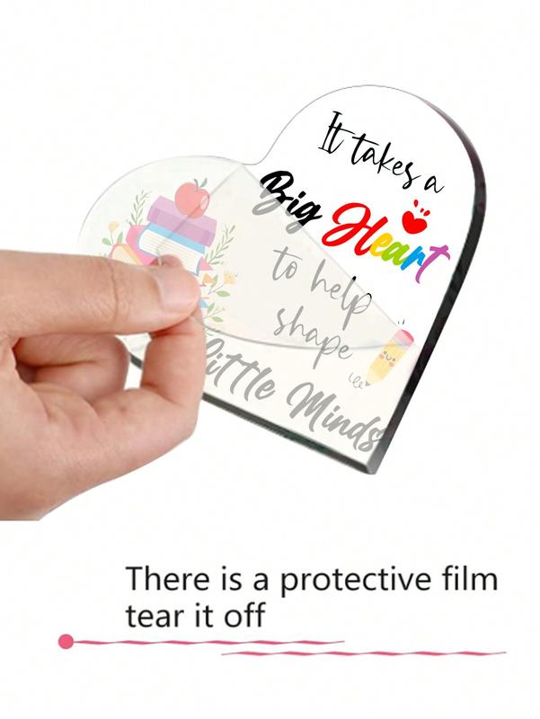 Teacher Thank You Gift- Tear-Off Film Love Design Paperweight Souvenir- Double Sided Printing Decorative Ornament- Desk Decoration for Women- Ideal for Easter and Christmas Presents