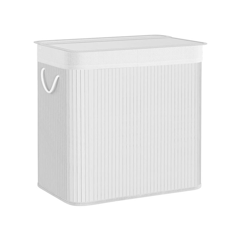 SONGMICS 3-Section Foldable Laundry Basket with Lid 150L