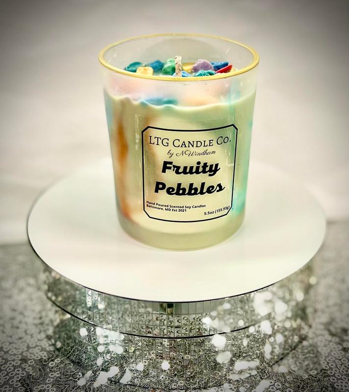 FRUITY PEBBLES Scented Candle - 100% Scented Soy Wax Candles, Cheerful Fruity Pebbles Aroma, Long Burn Time - Home Decor Candles Room Freshener