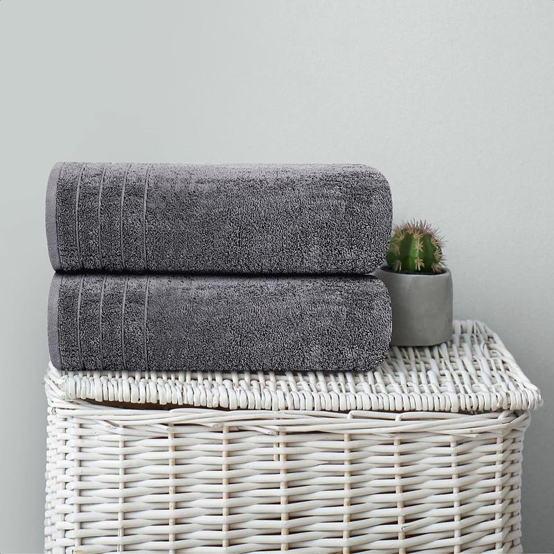 Pack of 4 Extra Large Bath Towels 30 x 60 Inches, 100% Cotton, Super Soft and Absorbent Lightweight Thick