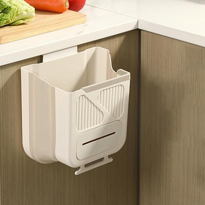 Kitchen Cabinet Door Hanging Trash Can, 1 Count Hanging Foldable Trash Can, Household Hanging Trash Can for Kitchen, Home Care Supplies