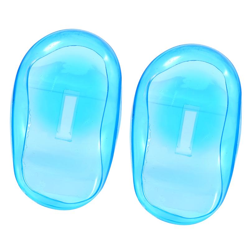 2pcs Blue Ear Cover Shield Anti Staining Plastic Guard Protects Earmuffs From The Dye