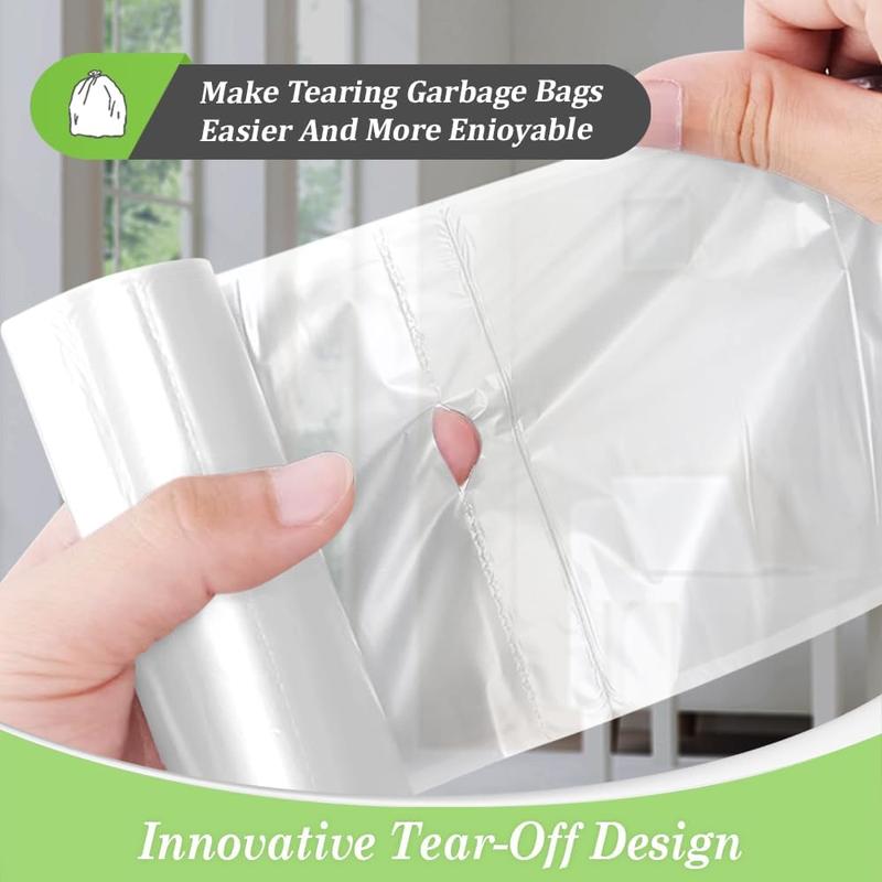 2.6 Gallon 80 Counts Strong Trash Bags Garbage Bags by , Bathroom Trash Can Bin Liners, Small Plastic Bags for Home Office Kitchen,fit 10 Liter, 2,2.5,3 Gal, Clear