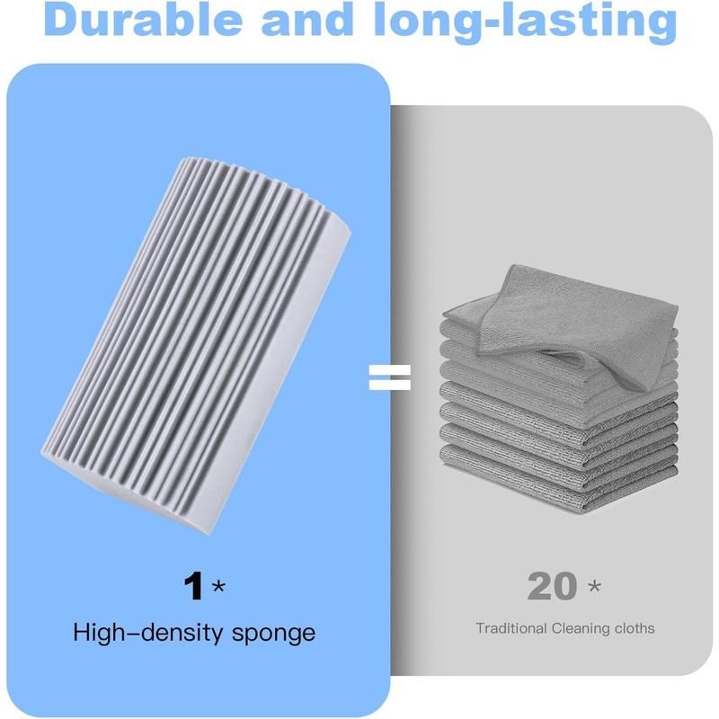 2-Pack Damp Clean Duster Sponge, Magic Eraser Sponge Baseboard Cleaner Tool, Dusters for Cleaning Blinds, Glass, Vents, Railings, Mirrors,Window Track Grooves and Faucets