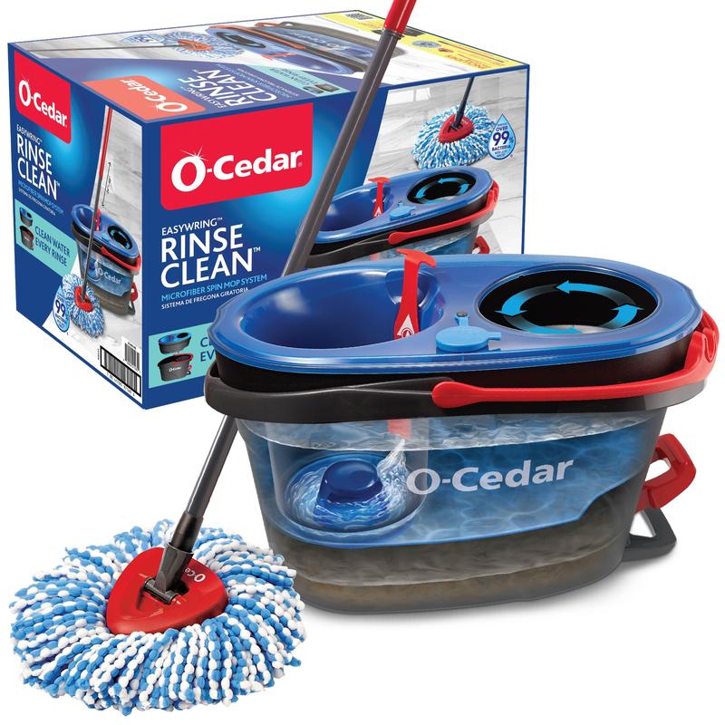 O-Cedar RinseClean Clean Water Spin Mop and Bucket System | Clean with Clean Water | Removes 99% of Bacteria 1306