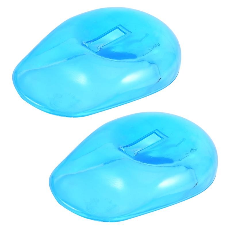 2pcs Blue Ear Cover Shield Anti Staining Plastic Guard Protects Earmuffs From The Dye