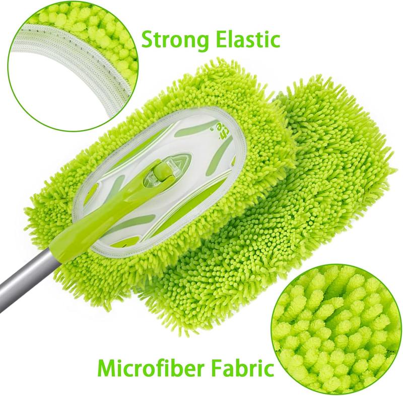 Reusable Dry Sweeping Cloths Microfiber Wet Mop Pads Compatible with Swiffer Sweeper Mop Replacement Sweeping Mopping pad Refills for Hardwood Surface Floor Cleaning (4PCS)